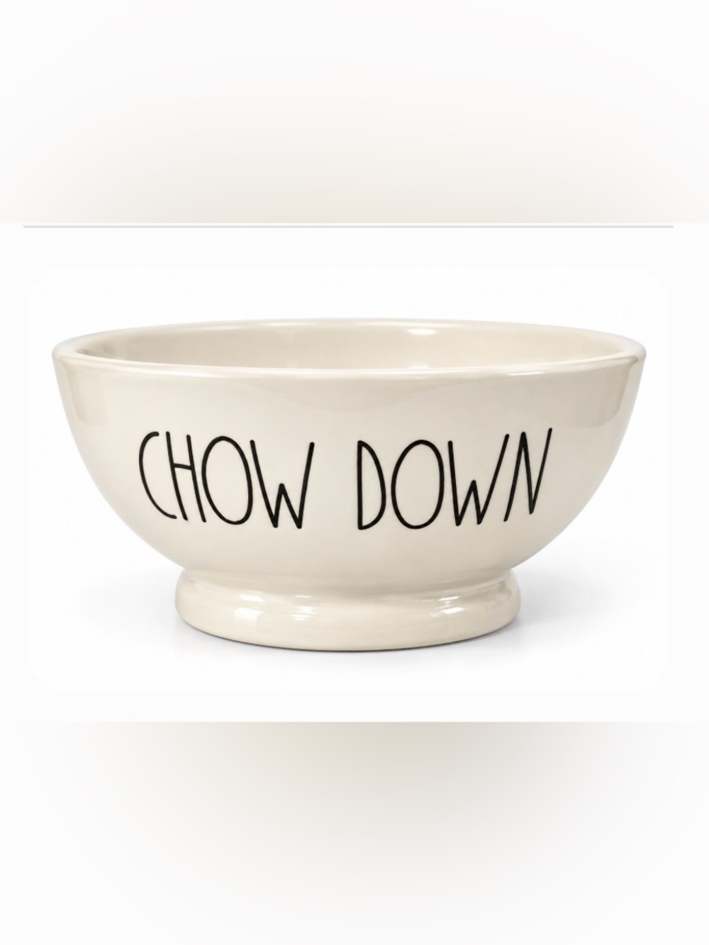 Rae Dunn CHOW DOWN Ceramic Pet Dog Cat Bowl NWT